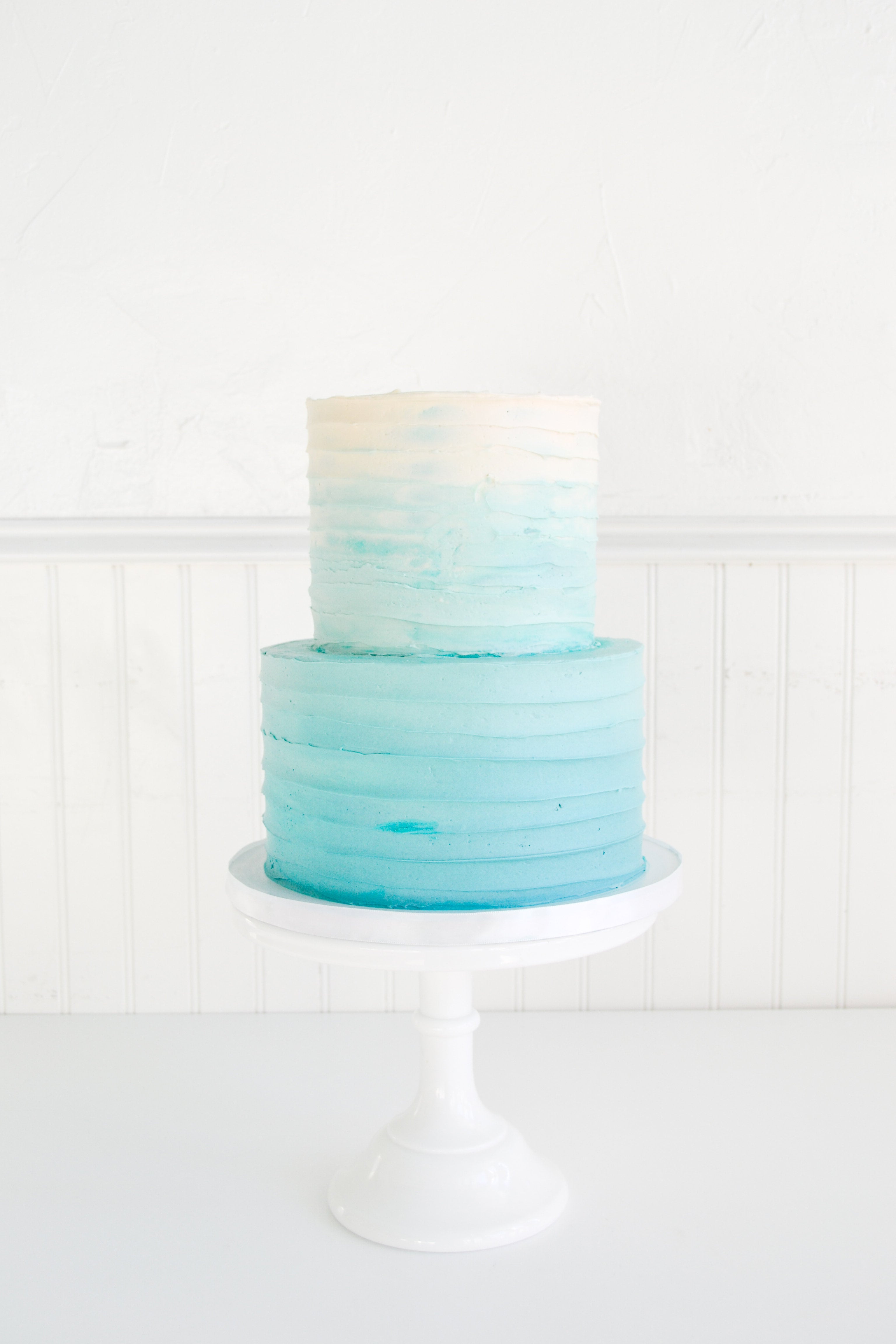 How to Make A Fancy Teal and White Engagement Cake - YouTube