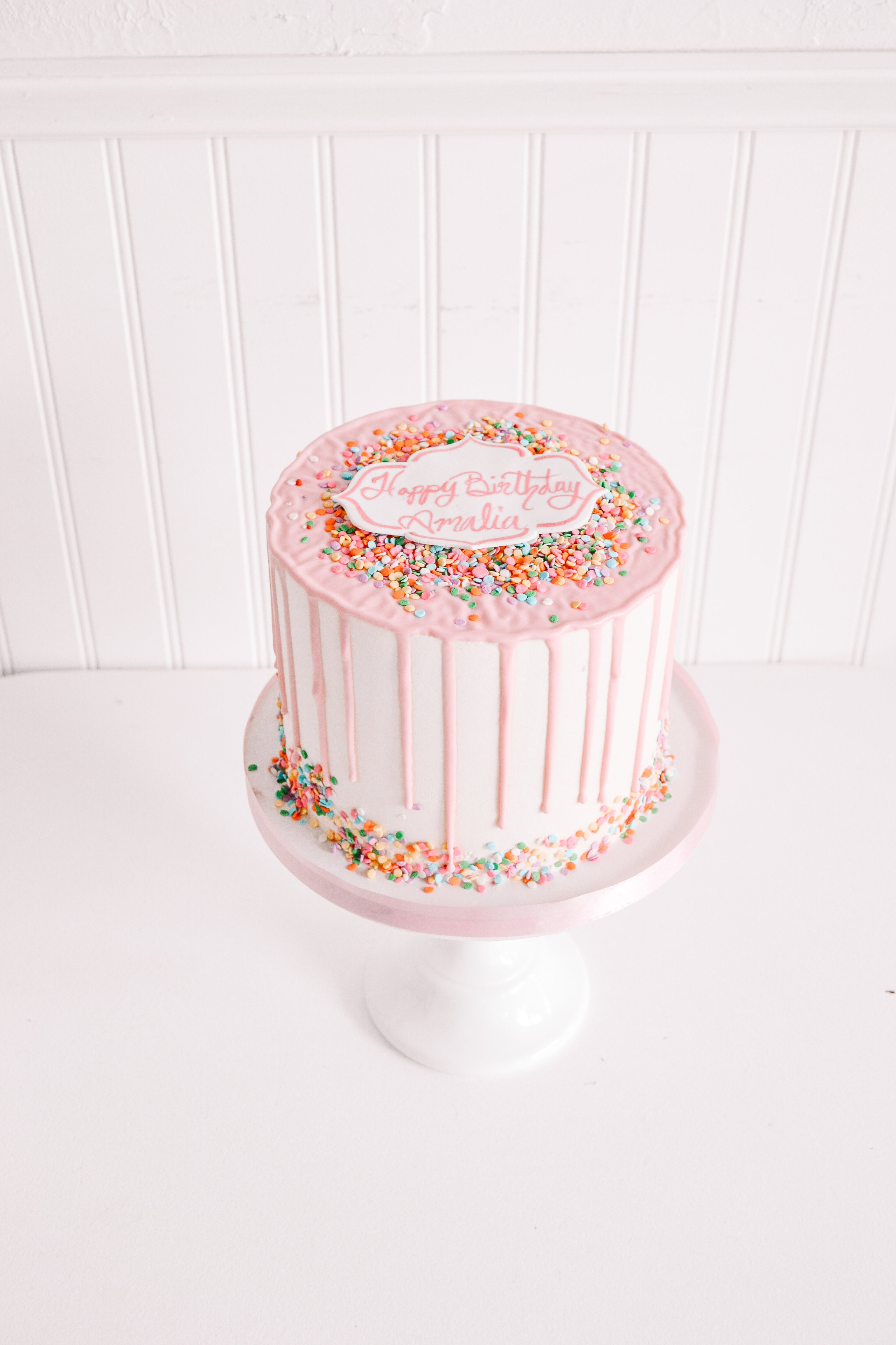 Halloween Sprinkle Drip Cake | loveandbuttercream